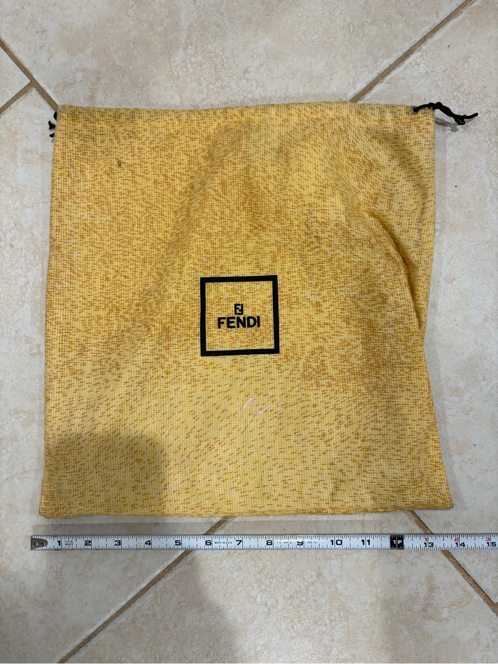 Fendi Yellow Drawstring Dust Bag